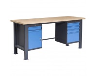 Pracovný stôl PL03L/P2P4 - grafit / modrá
