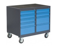 Dielenský vozík na kolieskach so zámkom PLW01G/P6P7 - grafit / modrá