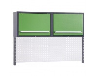 Nadstavba k pracovnému stolu so skrinkou PNSS02/2M/S - svetlosivá / zelená