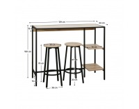 Barový set Pohos 1+2 - dub / čierna