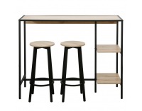 Barový set Pohos 1+2 - dub / čierna