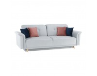 Rozkladacia pohovka s úložným priestorom Ariana - svetlosivá / ružová / tmavomodrá