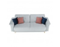 Rozkladacia pohovka s úložným priestorom Ariana - svetlosivá / ružová / tmavomodrá