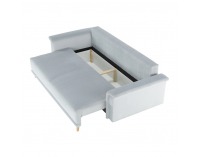 Rozkladacia pohovka s úložným priestorom Ariana - svetlosivá / ružová / tmavomodrá