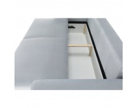 Rozkladacia pohovka s úložným priestorom Ariana - svetlosivá / ružová / tmavomodrá