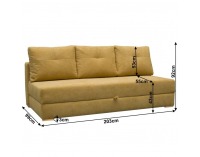 Rozkladacia pohovka s úložným priestorom Doruk - horčicová