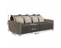 Rozkladacia pohovka s úložným priestorom Porto - sivohnedá taupe / svetlohnedá / krémová