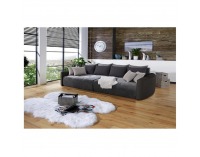 Rozkladacia pohovka s úložným priestorom Porto - hnedá / sivohnedá taupe / sivá / svetlosivá