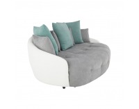 Pohovka Vildan - sivá / biela / tyrkysová