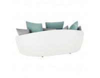 Pohovka Vildan - sivá / biela / tyrkysová