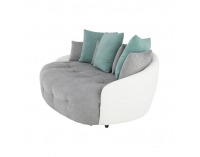 Pohovka Vildan - sivá / biela / tyrkysová