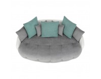 Pohovka Vildan - sivá / biela / tyrkysová