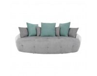 Pohovka Vildan - sivá / biela / tyrkysová