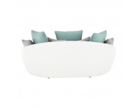 Pohovka Vildan - sivá / biela / tyrkysová