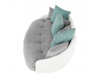 Pohovka Vildan - sivá / biela / tyrkysová