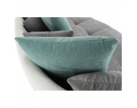 Pohovka Vildan - sivá / biela / tyrkysová