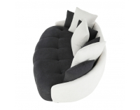 Pohovka Vildan - čierna / biela / svetlosivá