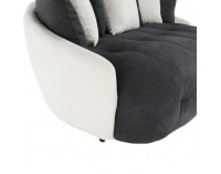 Pohovka Vildan - čierna / biela / svetlosivá