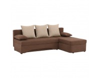 Rohová sedačka s rozkladom Polaris New L/P - hnedá / béžová