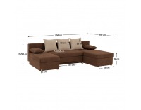 Rohová sedačka U s rozkladom Polaris U Uni L/P - hnedá / béžová