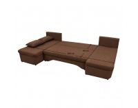 Rohová sedačka U s rozkladom Polaris U Uni L/P - hnedá / béžová