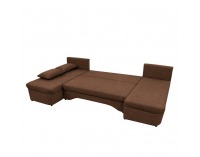 Rohová sedačka U s rozkladom Polaris U Uni L/P - hnedá / béžová