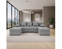 Rohová sedačka U s rozkladom Polaris U Uni L/P - sivá