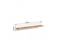 Polica Knox E11 - biela / orech select