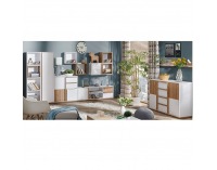 Polica Knox E9 - biela / orech select