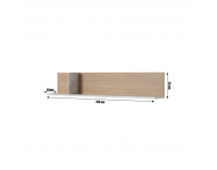 Polica Laguna - dub jantár / biely mat / betón