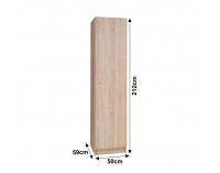 Policová skriňa Mexim 1D - dub sonoma