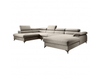 Rohová sedačka U s rozkladom Poly Roh U L - béžová / čierna