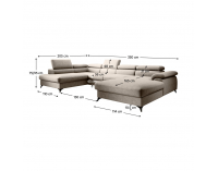 Rohová sedačka U s rozkladom Poly Roh U L - béžová / čierna