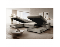 Rohová sedačka U s rozkladom Poly Roh U L - béžová / čierna