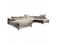 Rohová sedačka U s rozkladom Poly Roh U P - béžová / čierna