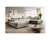 Rohová sedačka U s rozkladom Poly Roh U P - béžová / čierna