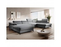 Rohová sedačka U s rozkladom Poly Roh U P - sivá