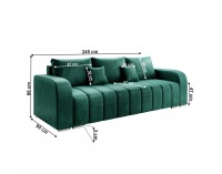 Rozkladacia pohovka s úložným priestorom Porima - smaragdová