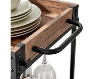 Servírovací stolík na kolieskach Portis - dub tmavý / čierna