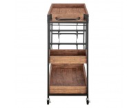 Servírovací stolík na kolieskach Portis - dub tmavý / čierna