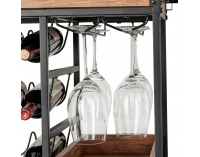 Servírovací stolík na kolieskach Portis - dub tmavý / čierna