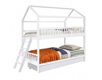 Poschodová posteľ s roštami Evalia 90x200 cm - biela