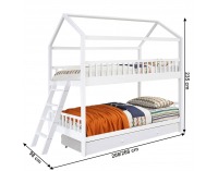 Poschodová posteľ s roštami Evalia 90x200 cm - biela