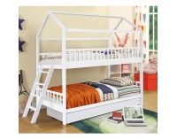 Poschodová posteľ s roštami Evalia 90x200 cm - biela