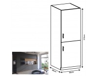 Potravinová skriňa Langen D60R P - dub artisan / sivá