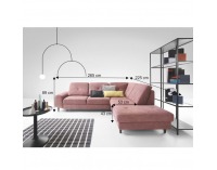 Rohová sedačka s rozkladom a úložným priestorom Praga P - púdrová ružová