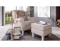 Kreslo (ušiak) s taburetkou Prima - arden 9205 paris / avon béžová