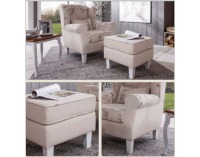 Kreslo (ušiak) s taburetkou Prima - arden 9205 paris / avon béžová