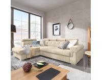 Rohová sedačka s rozkladom Primus Roh New L - béžová / strieborná