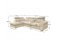 Rohová sedačka s rozkladom Primus Roh New L - béžová / strieborná